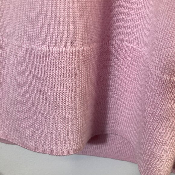 Womens Brooks Brothers Merino Wool Sweater V Neck 1/4 Button Pink L Flaw - Picture 6 of 10